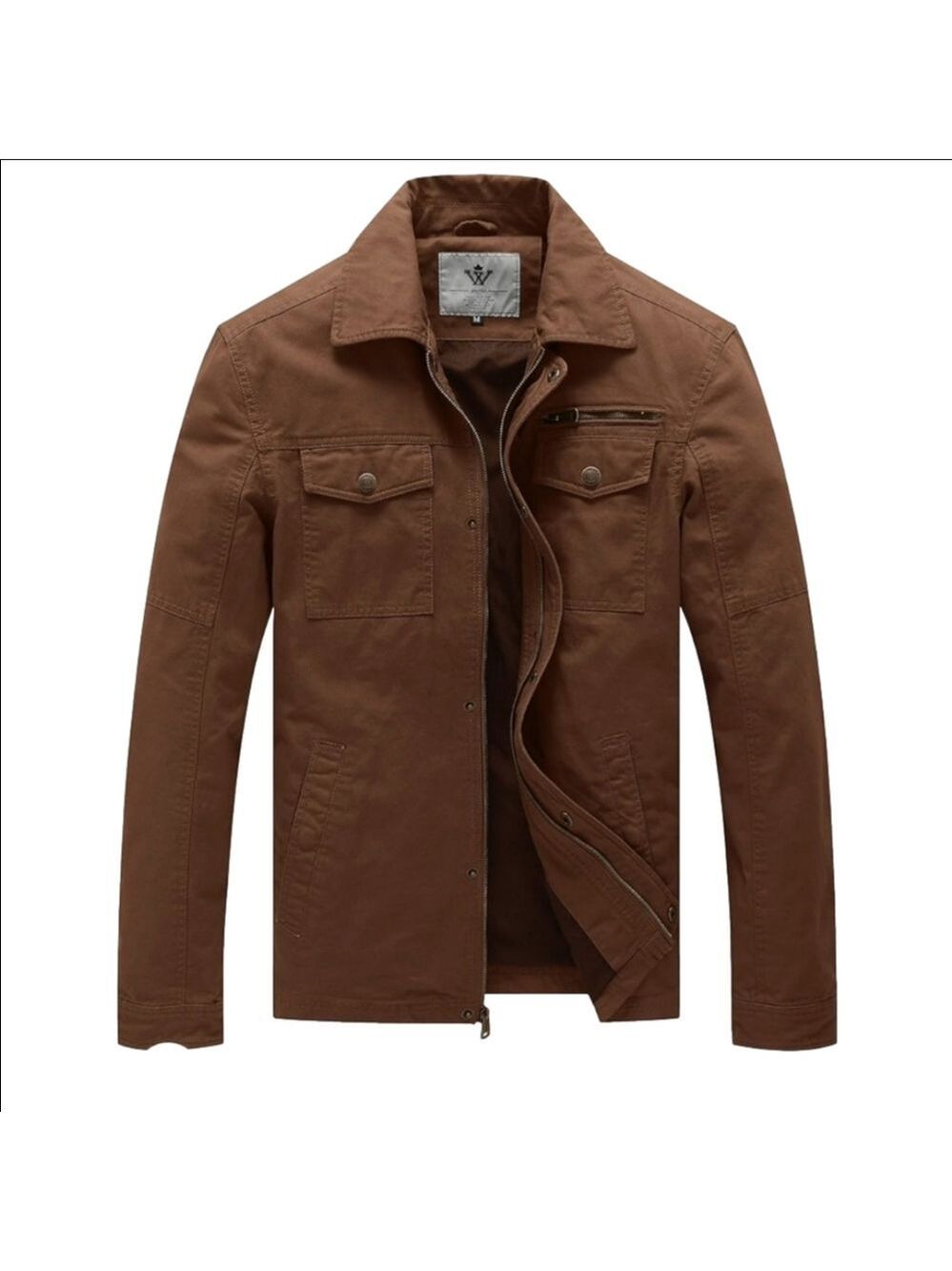 Wenven Men's Casual Cotton Military Jacket Size XL